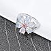 CiNily Flower White Opal Ring,Rhodium Plated Pink Tourmaline Women Jewelry Gemstone Ring Size 6-12