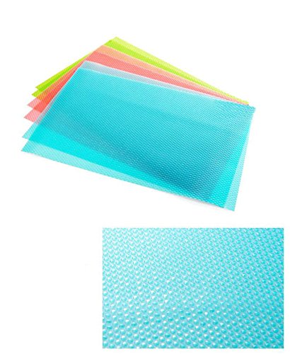 Zinnor 4 Pcs Refrigerator Pads,Refrigerator Mats,EVA Refrigerator Liners Washable Can Be Cut Refrigerator Pads Antibacterial Mats Antifouling Drawer Table Placemats【LW=17.69\