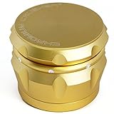 Chromium Crusher Drum 2.5 Inch 4 Piece Tobacco Spice Herb Grinder -Vivid Gold