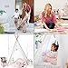 Hippococo Teepee Tent for Kids: Large Sturdy Quality 5 Poles Play House Foldable Indoor Outdoor Tipi Tents, True White Canvas, Floor Mat, Pink Heart Accessory, Family Fun Crafts eBook Included (Pink)
