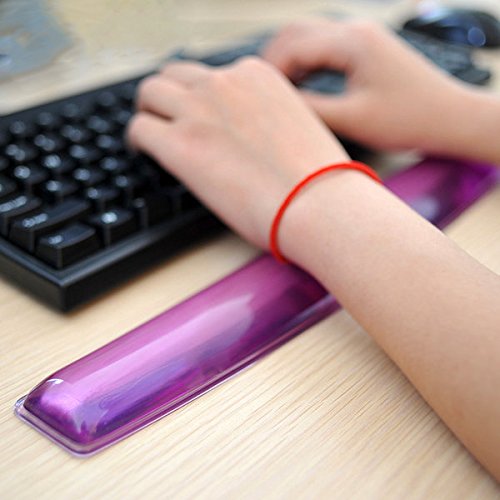 Silicone Gel Keyboard & Mouse Wrist Rest Pad Set Plus- ABRONDA Keyboard & Mouse Wrist Rest Support Heart-Shaped Translucence & Ergonomic & Comfortable & Durable & Pain Relief (Purple Set)