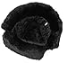 Pilot Trapper Men's Russian Winter Faux Mink Fur Pilot Aviator Ear Flaps Hat (L, Black)