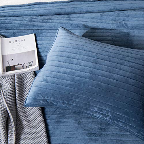 image for KASENTEX Plush Poly Velvet Lavish Design Quilt Set with Reversible Shu