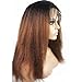 N.L.W. Brazilian human hair lace front wigs for black women T1b/30 Ombre color Glueless Italian yaki kinky straight human hair wigs with baby hair 14 inches