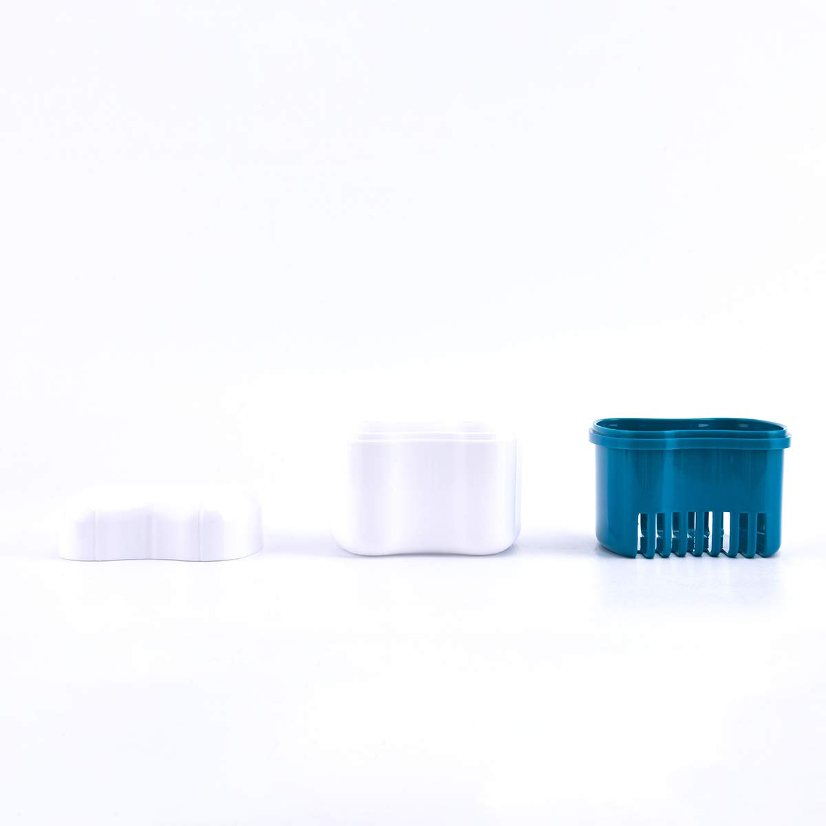 Denture Retainer Cleaning Case with Filter, Denture Box, Denture Brush Cups Bath, Dentures Container with Removable Strainer Basket Holder : Beauty