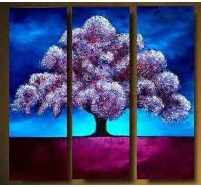 Sangu 100% Hand-painted Pink Snow Tree Oil Paintings Gift Modern Canvas Wall Art Paintings For Living Room.