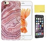 Iphone 6s Plus / 6 Plus Case, IiEXCEL Marble Pattern Soft TPU Case and Glass Screen Protector for Iphone 6 Plus / Iphone 6s Plus (Color 5A)