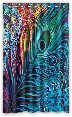 Shading Blackout Thermal Insulation Window Curtains Custom Abstract art peacock feathers Window Window Curtain 52" x 84" Inch - 1 Piece