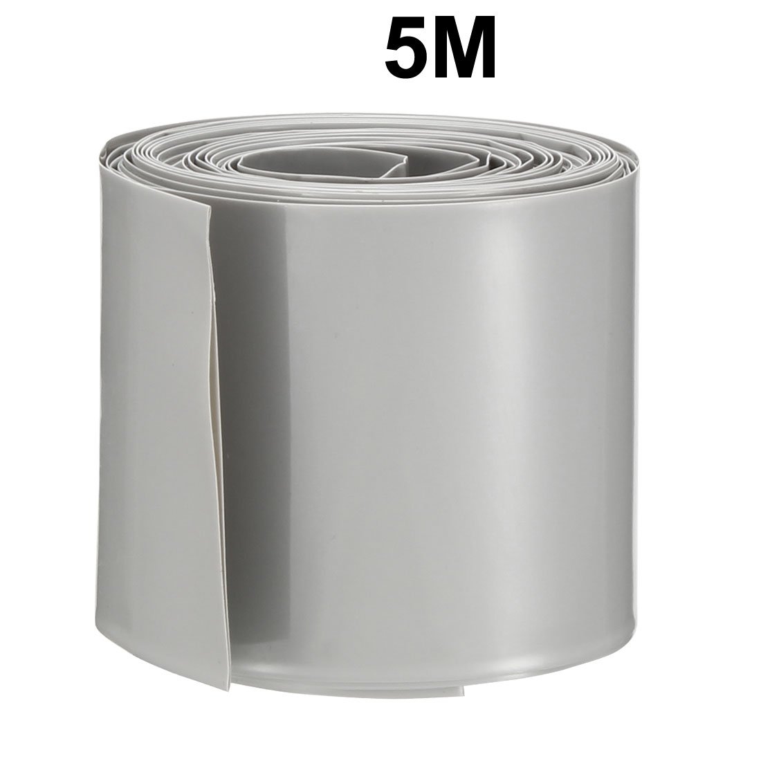 sourcing map Battery Wrap PVC Heat Shrink Tubing 50mm Flat Width for 18650 5 Meters Length Grey, Gray - Image 4