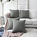 Home Brilliant Couch Pillow Covers Linen Square Throw Pillow Cases Cushion Covers for Bed, 18 x 18, Dark Grey, 4 Pack