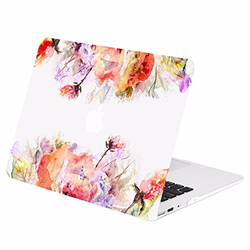 TOP CASE - Air 13-Inch Floral Reflection Pattern Graphics Rubberized Hard Case Cover for Macbook Air 13" Model: A1369 / A1466 â€“ Red Flowers Reflection