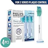 2 Series Plaque Control Brush Head - Generic Philips Sonicare Replacement Tootbrush Heads for 2 Series Plaque Control Brush Head - 4 Pack ( Fit: HX6211 HX6218 )
