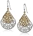 1928 Jewelry Two-Tone Vine Filigree Layer Teardrop Earrings