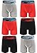 JRAMBO Mens Underwear Soft Cotton Boxer Briefs with Elastic Waistband 6-Pack, Black/Red/Gray, XXL