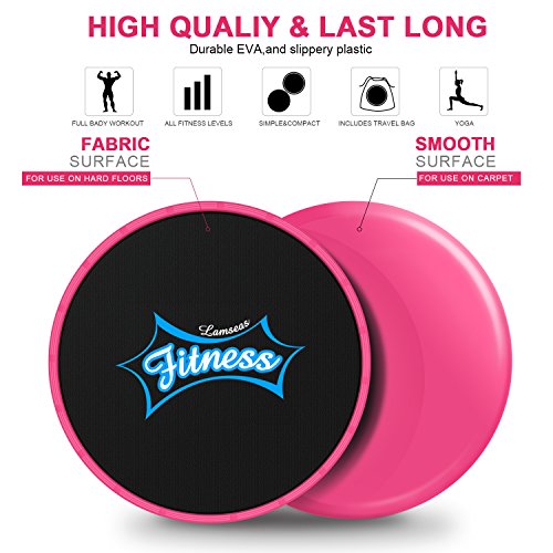 Exercise Sliders Fitness, Dual Sides Strength Slides Workout Slider Gliding Discs for Exercise Equipment Core Discs Sliders Perfect Used on Carpet or Hard Floors