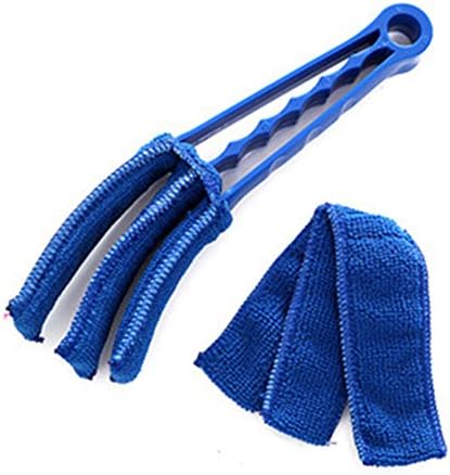Microfiber Widows Blind Dust for Air Conditioner Window ，Shutters Window Brushes，（with a free Microfiber Sleeves） (Blue)