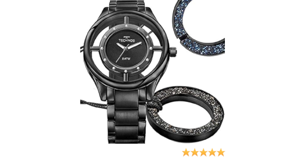 Kit Relógio Feminino Technos Signature GL30FM/4P - Preto | Amazon.com.br