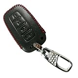 Coolbestda Leather 4buttons Smart Key Fob Remote Cover Case Protector Skin Jacket Keyless Entry for Hyundai Elantra Equus Genesis Coupe Sonata