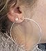 Extra Large Sterling Silver Continuous Endless Wire Hoop Earrings (1mm Tube) (58mm)