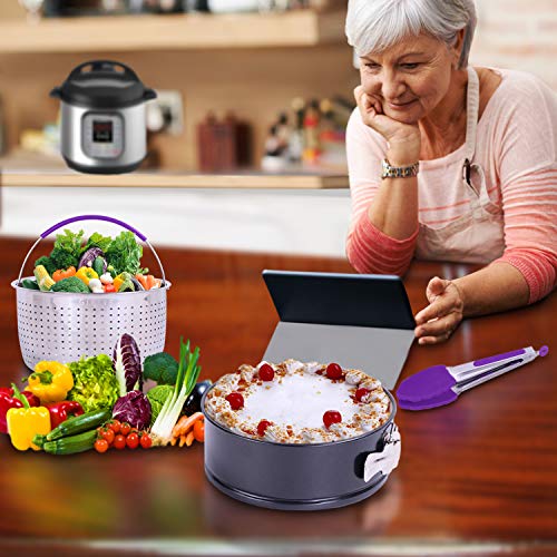 GINEVE 12-Piece Purple Pressure Cooker Accessories | Fits Instapot 6 qt & Insta pot 8 qt | Steamer Basket, Silicone Egg Bites Mold, Springform Pan, Silicone Gloves, FREE eBooK & Cooking Time Tables - Thumbnail 6