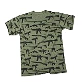 Rothco T-Shirt with Multi-Print Guns in Olive Drab