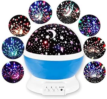 HomeJoy Upgraded Romantic Sky Star Master Night Light Projector Children Kids Baby Sleep Lighting USB Lamp Led Projection 4 Mode Diwali Festival Decoration 360 Degree Rotation - 4 LED Bulbs 8 Color