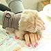 Beautyvan， Fashion Women Warm Winter Faux Rabbit Fur Mittens Wrist Fingerless Gloves (Khaki)