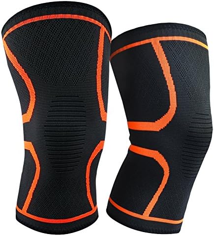 AOREAL Knee Brace 1 Pair Knee Compression Sleeve Support for Cycling,Dancing,Yoga,Hiking,Gym,Arthritis and Injury Recovery,Joint Pain Relief