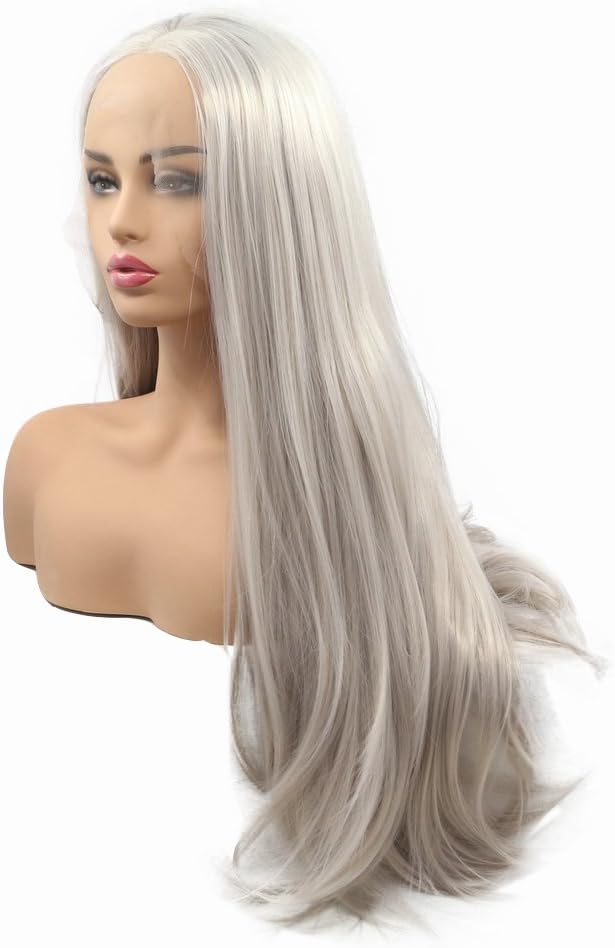 Ash Blonde Synthetic Wig Natural Blonde Lace Front Wigs for Women Long Heat Resistant Fiber Daily Wear Hair - Image 3