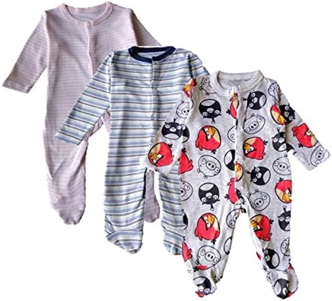 Obra Prima 100% Soft Premium Cotton Baby Romper Full Sleep Suit: Combo Pack 6-9 Months