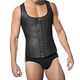 FeelinGirl Men's Latex Steel Boned Waist Cincher Corset Vest