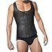 FeelinGirl Men's Latex Steel Boned Waist Cincher Corset Vest