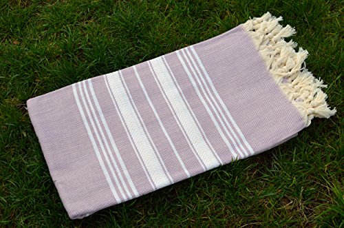 Dandelion - Basic Pattern - Naturally-Dyed Cotton Turkish Towel Peshtemal - 71x39 Inches - Lilac