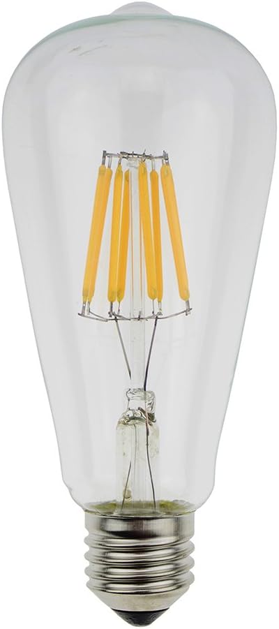 Dealighting 8W Vintage LED Filament Bulbs, E26 E27 Base ST64 Edison Style Light Bulb, 75W Equivalent, 2200k Warm Yellow, 560 Lumens