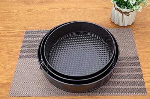 Xena 3 Piece Iron Non-stick Leakproof Round Springform Cheesecake Pan Removable Bottom Set, 9.5" 10" 11" Inch Cake Restaurant Kitchen Utensil Supplies Accessories Bakeware - Thumbnail 5