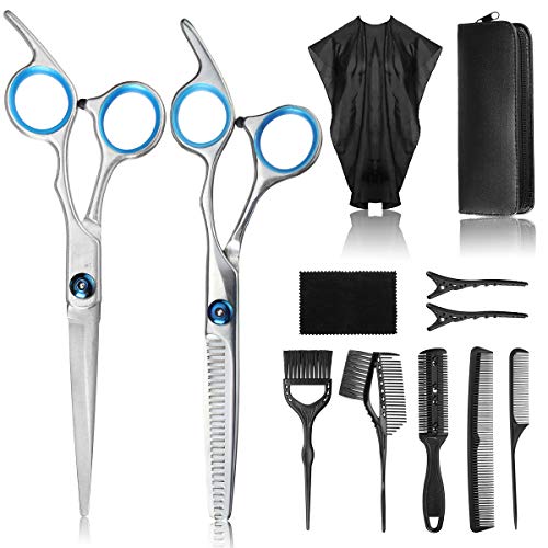 Professional Hair Cutting Scissors kit, Liaboe 12 Pcs Hairdressing