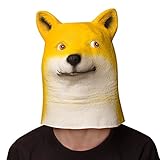 Ylovetoys Novelty Dog Head Costume Mask Shiba Latex Animal Mask