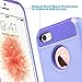 ULAK iPhone 5S Case, iPhone 5 Case, iPhone SE Case, Slim Fit Dual Layer Protection Case Shock Absorbing Hard Rugged Ultra Protective Back Rubber Cover with Impact Protection (Light Purple+Purple)