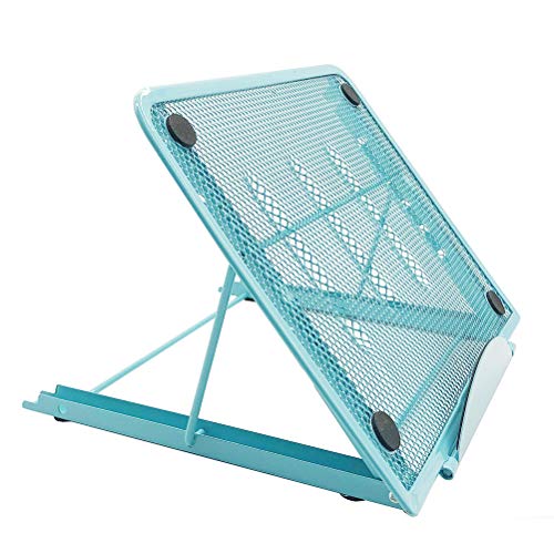 PrettyWit Laptop Stand Holder Desk Tablet Notebook Support for Pad Air Mini Pro Phone Adjustable Cell Phone Holder, Light Box Pad Stand Diamond Painting Stand, 9.5 x 7.5 x 0.5 Inches, Teal Blue