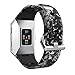 allbingo Fitbit Ionic Accessory Bands, Manly Case Women Cute Strap Rugged Pro G-Shock Like Protective Wristband for Fitbit Ionic Smartwatch (Dancing Life/Silver, Small 5.5