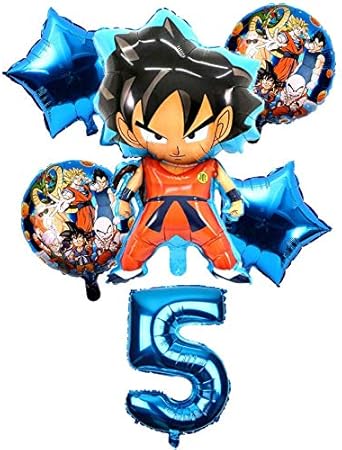 6pcs Set Dessin Anime Dragon Ball Goku Feuille Ballons De 32 Pouces Nombre Ballon Ensemble Joyeux Anniversaire Fete Decoration Enfants Jouet Campus Fete Color Burgundy Amazon Fr Cuisine Maison