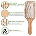 Wooden Detangling Paddle Hair Brush + FREE Mini Travel Brush - Natural Vegan Bamboo Bristle - Detangler Hairbrush for Women Men, Kids - Massage Scalp & Anti-Static Comb - Dry or Wet Hair by FunfulHome
