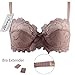 Nanier Women's Thin Transparent Lace Bra Set Dark Apricot 38C