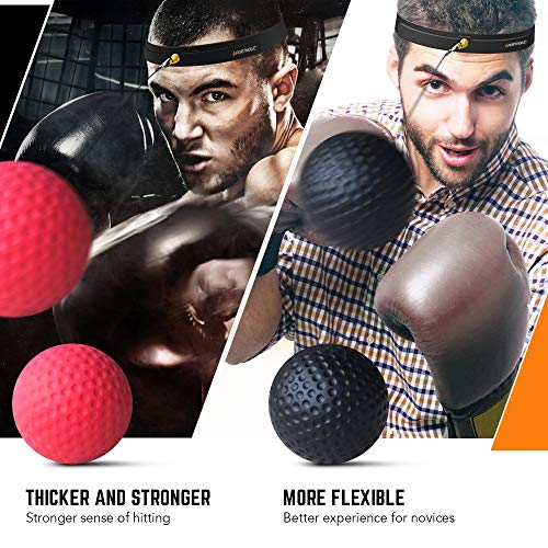 PORTHOLIC Boxing Reflex Ball Headband,Fight Ball Punching Trainer Premium Boxing Equipment Kit for Hand Eye Coordination Training or Decompression for Kids or Adults (2019 New Version)