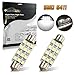 Partsam White Car LED Lamps 42mm festoon 12SMD Interior Dome Map Lights Bulbs 12V 561 562 578, Pack of 2pcs