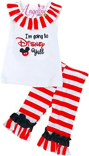 Angeline Boutique Clothing GirlsSummer Disney World I Am Going To Disney Yall Capri Set 6T/XXL