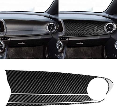 Mea3471de Car Interior Moulding 3 in 1 Car Carbon Fiber Front Passenger Central Control Panel Decorative Sticker for Chevrolet Camaro 2017-2019