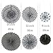 Black Orange Party Hanging Paper Fans Party Ceiling Hangings Halloween Baby Shower Birthday Wedding Party Decorations, 12pc