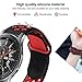 Compatible Samsung Gear S3 Frontier/Samsung Galaxy Watch 46mm Bands,22mm Silicone Breathable Replacement Strap Quick-Release Pin for Gear S3 Frontier Smart Watch (Black-Red)