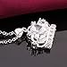 Godyce Crown Princess Pendant Necklace Plated Sterling Silver for Women Zircon Jewelry